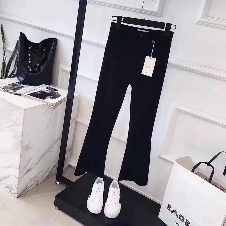Quần jean loe Gamyy quần bò nữ ống loe lưng cao nữ tính - 018