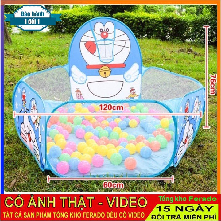 Lều bóng doraemon mini kèm 100 bóng cho bé