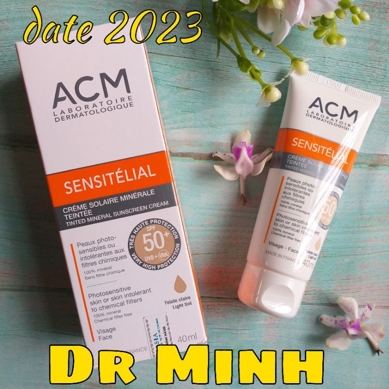 [Date 2023] Kem chống nắng Acm Sensitelial Sunscreen SPF 50+ 40ml cho da thường và nhạy cảm của Pháp