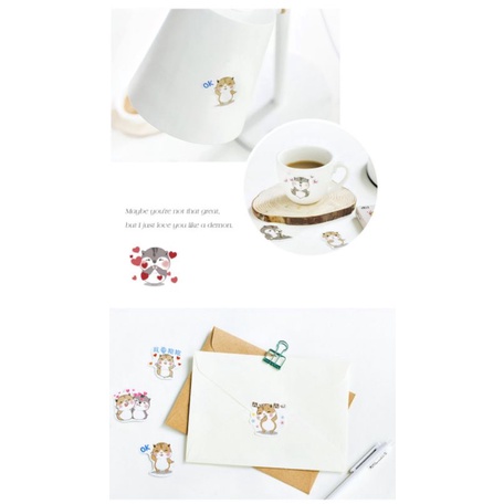 Hộp 45 hình dán sticker hình bé sóc trang trí sổ M790