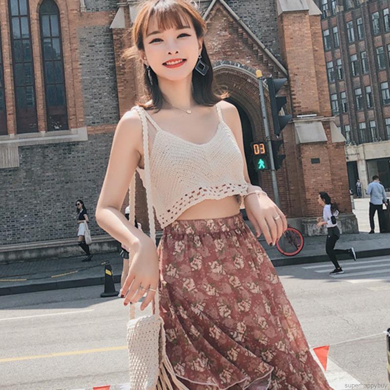 Áo croptop dệt kim handmade gợi cảm thời trang đi biển cho nữ