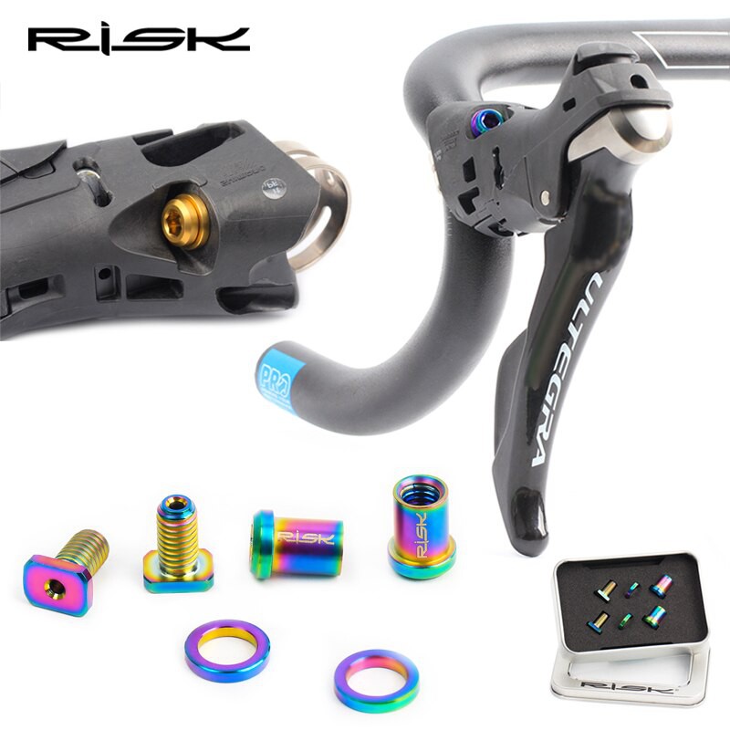 RISK Titanium Alloy Road Shifter Lever Fixing Screw Gear Shift Clamp Ring Fixed Bolt Hand Change Head Fixing Nut R8000 K