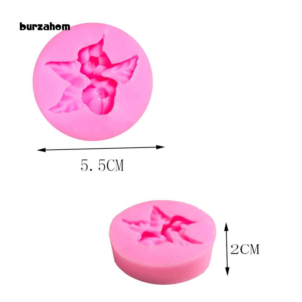 Khuôn silicon 5cm tạo hình hoa và lá 3D dùng trang trí bánh