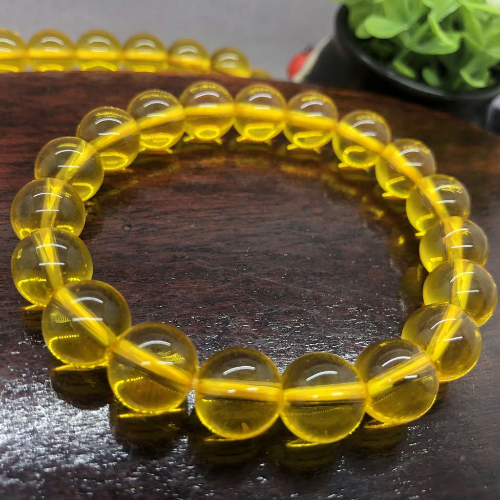 Vòng Tay Chuỗi Hạt Pha Lê Vàng 6 / 8 / 10 / 12mm