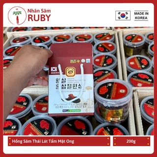 Hồng Sâm 6 năm tuổi Thái Lát Tẩm Mật Ong 200g, Nonghyup Hàn Quốc Cao Cấp, Date mới