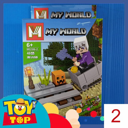 [Một hộp] Non - lego minecraft my world sinh tồn MG106 chi tiết như bìa hộp. Giá phụ thuộc số mini và động vật độc đáo