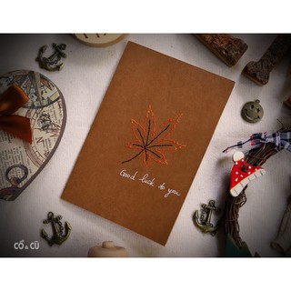 Thiệp sinh nhật thêu hoa văn handmade