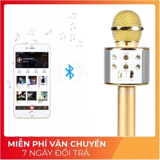 Ws858 mic hát karaoke bluetooth không dây ws858 - âm vang - ấm - mic hát karaoke cầm tay