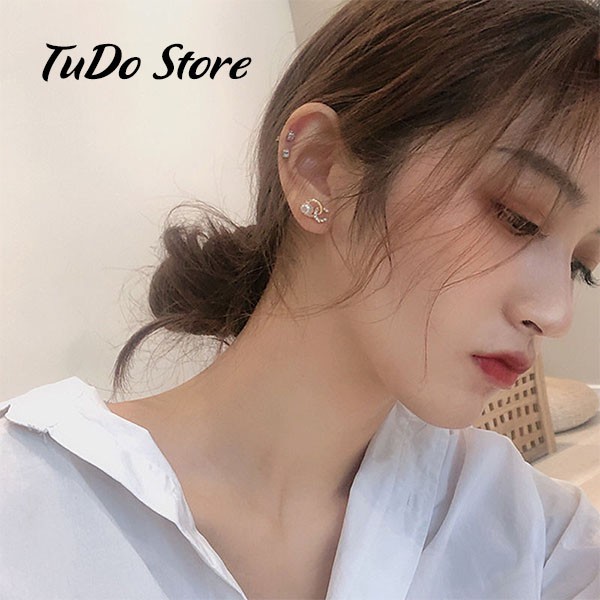 Khuyên tai, bông tai nữ Hàn quốc mạ bạc 925 phong cách trẻ trung cá tính HT9