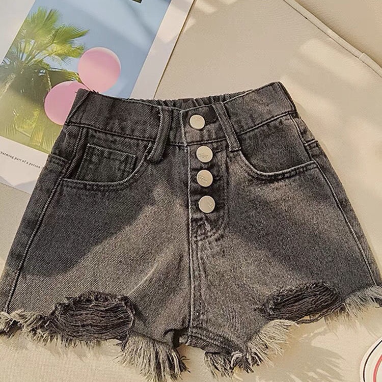 Quần Short Denim Giả Váy Dáng Rộng Thoải Mái Thời Trang Mùa Hè Cho Bé Gái