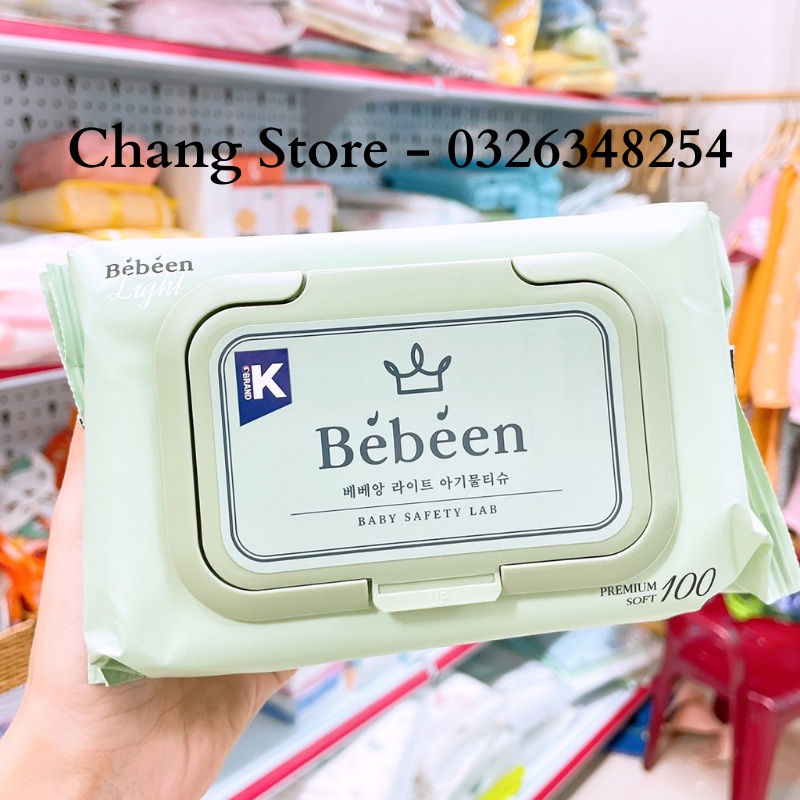 Khăn Giấy Ướt Bebeen Hàn Quốc Không Mùi - 100 tờ - An Toàn Cho Trẻ Sơ Sinh