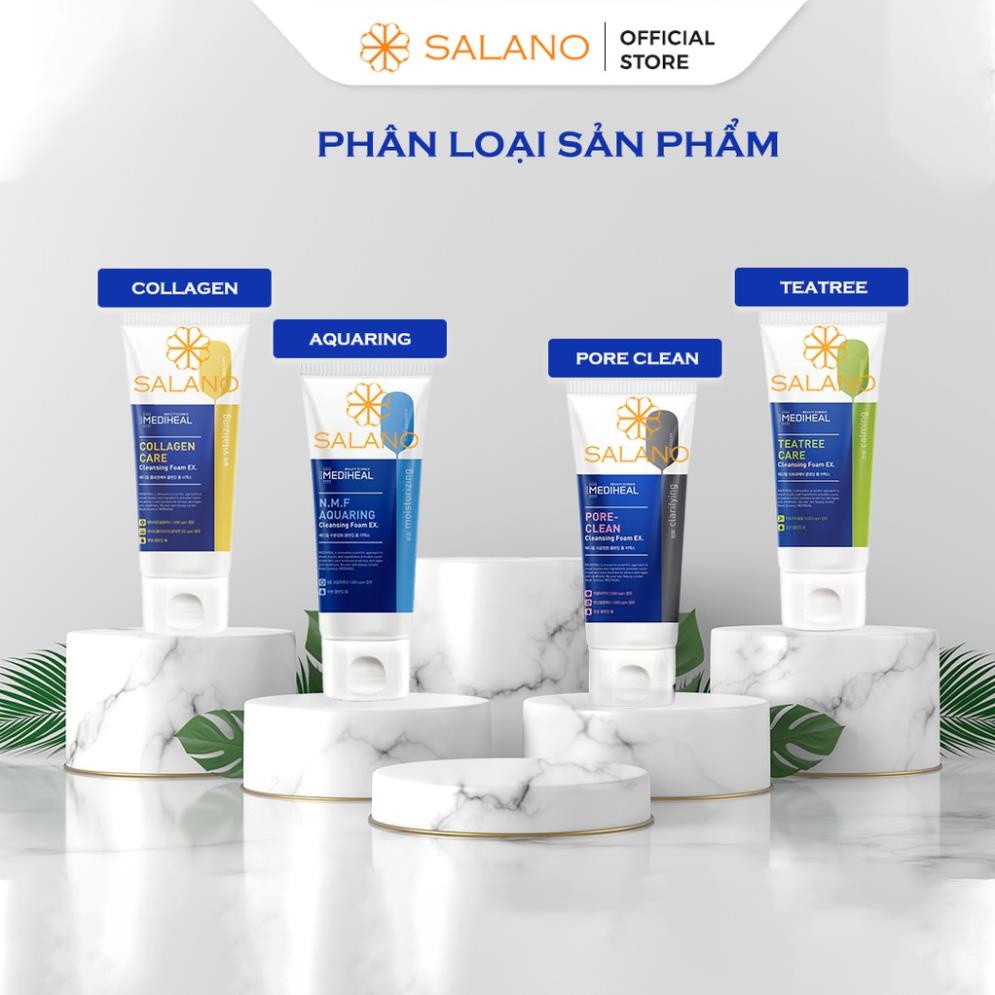 Sữa rửa mặt cho da mụn nhạy cảm than hoạt tính cấp ẩm dịu nhẹ tạo bọt MEDIHEAL SALANO RMSLN25 170ml