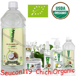 Dầu Dừa Hữu Cơ Nguyên Chất Ép Lạnh Vietcoco Chai Nắp Giật, Vòi Nhấn, Vòi Xịt