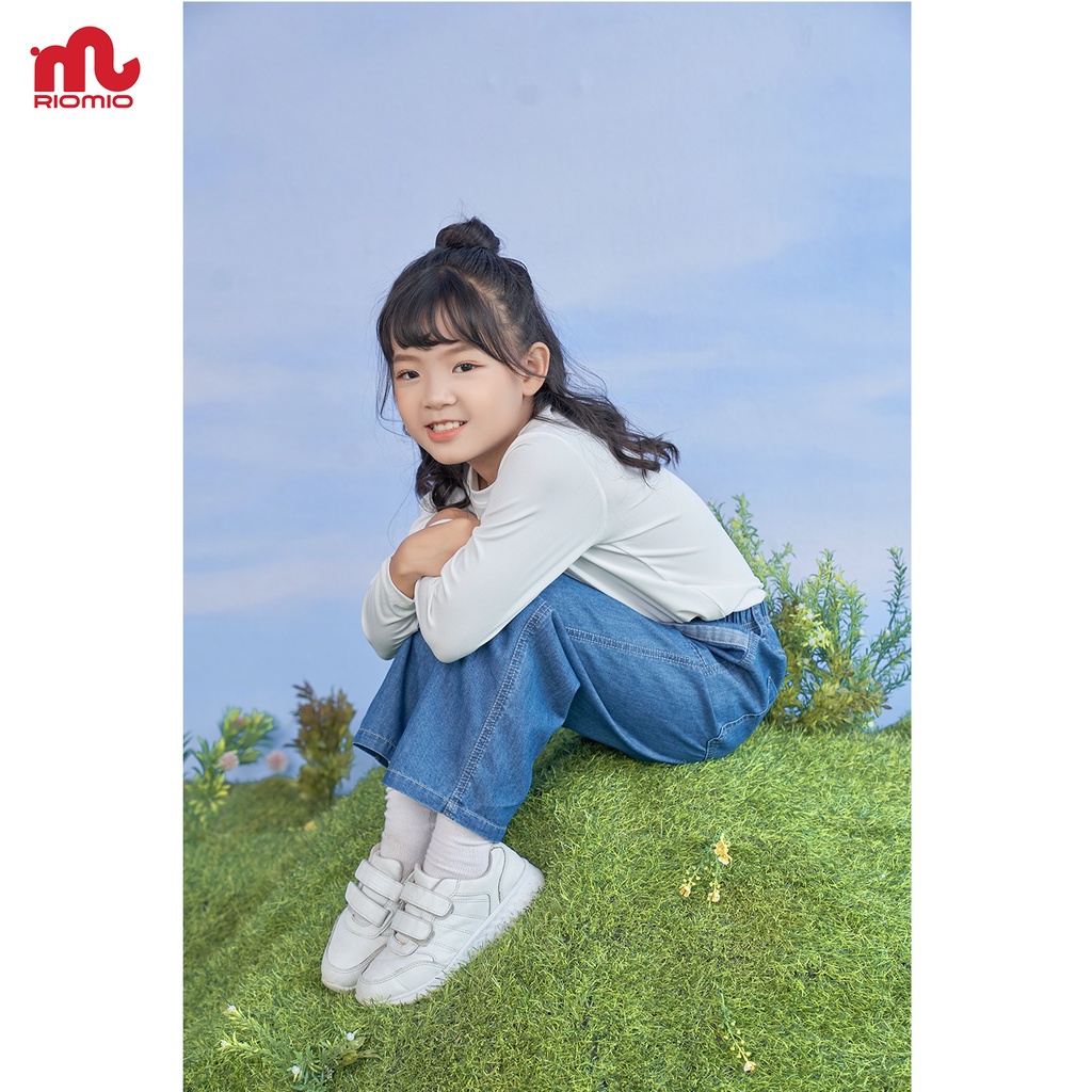 Quần jean cho bé gái 5-12 tuổi size 20-50kg ống suông RIOMIO đồng phục đi học đi chơi 100% cotton USA cao cấp - RO277