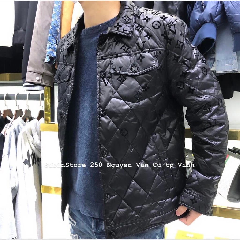 Khoác phao LV đen có cổ