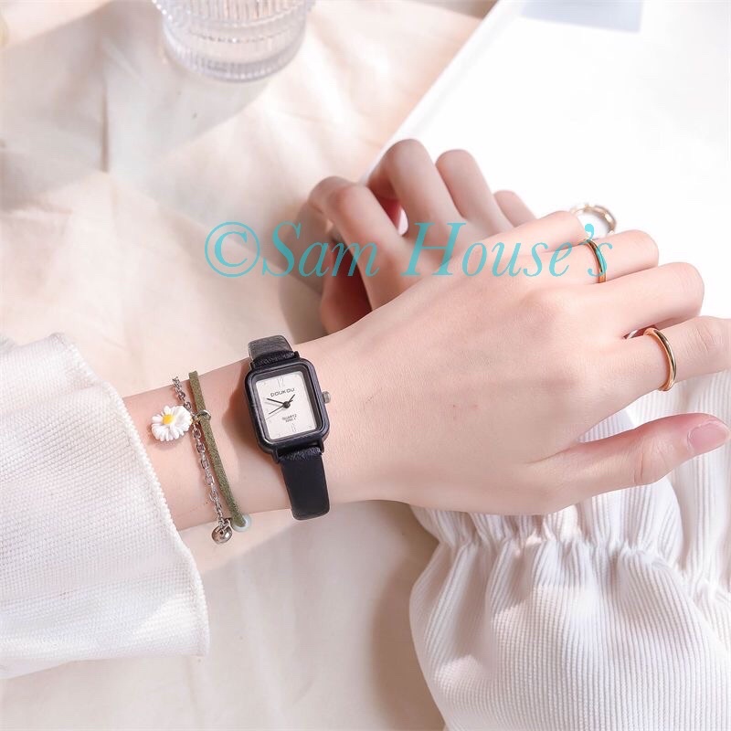 Đồng hồ nữ Ulzzang dây da Doukou tặng kèm vòng tay