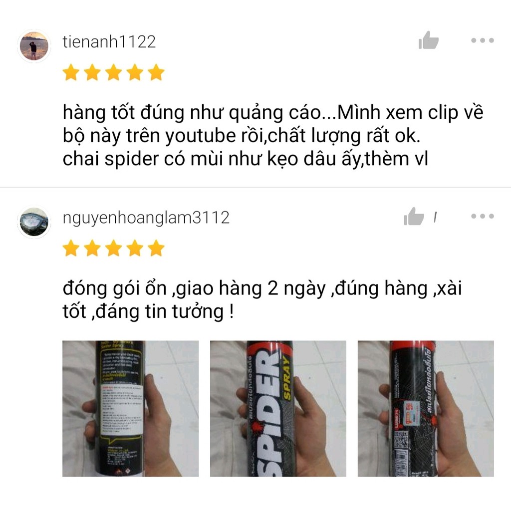 Chai Xịt Dưỡng Sên Spider - Bôi Trơn Bảo Dưỡng Sên Xe Máy - Hàng Chính Hãng Nhập Khẩu Thái Lan, Thỏa Sức Đam Mê