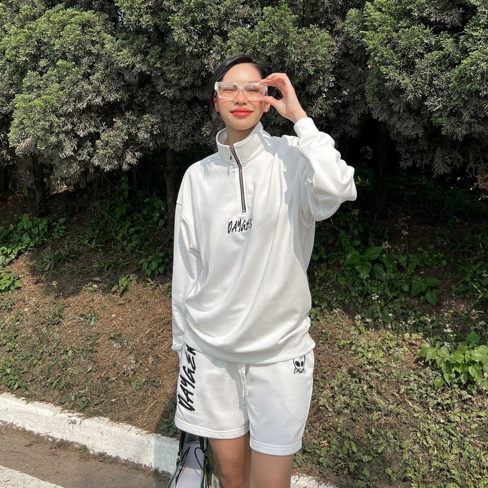 Áo Half zip Sweater Daygers BIG LOGO - Áo khoác nỉ halfzip nam nữ unisex form rộng, nỉ chân cua cao cấp - Local brand