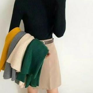 Áo Sweater Dệt Kim Dáng Dài Họa Tiết Hoa Cúc / Rùa Dễ Thương Cho Nữ Vnb-491
