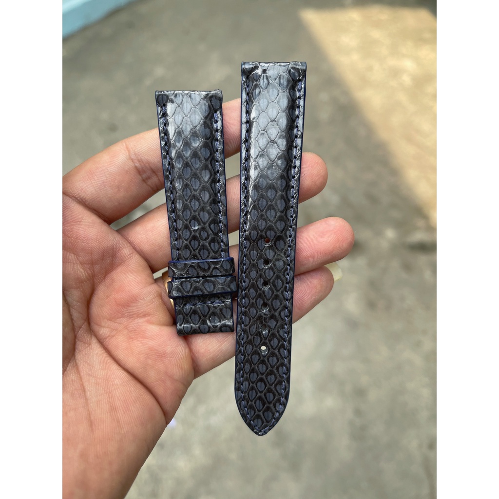 Dây Đồng Hồ Da Rắn Vân Cực Đẹp Lạ Màu Xanh Đá ,Dây Da Thật Nhiều Size (Có size lẻ)TẶNG KÈM Khóa, Chốt, Tool Thay Dây