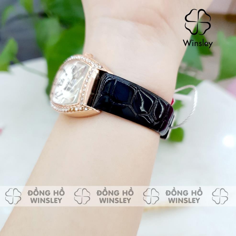 Đồng hồ nữ dây da đeo tay bầu dục đá viền vàng chính hãng Bolun thời trang đẹp giá rẻ Store 2