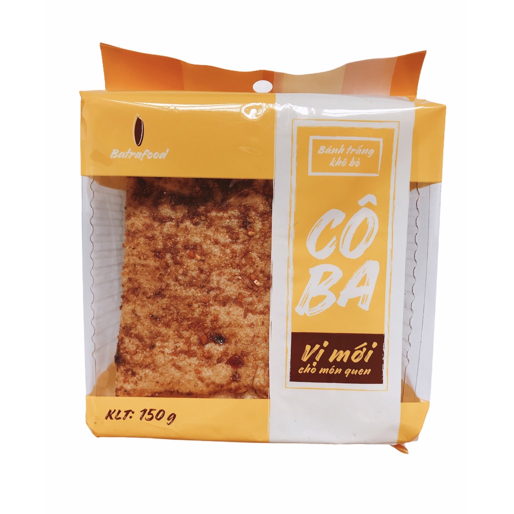 Bánh Tráng Khô Bò Cô Ba 150G Đồ Ăn Vặt Ngày Tết Mang Đi Du Lịch Bổ Dưỡng Để Ăn Sáng Cho Người Ăn Kiêng Giảm Cân CB005
