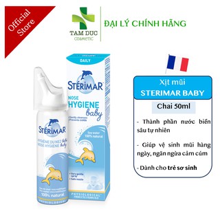 Xịt Mũi STERIMAR BABY [Chai 50ml] - Nước Biển Sâu Vệ Sinh Mũi cho trẻ sơ sinh/trẻ nhỏ (sterima baby / xịt mũi cá heo)