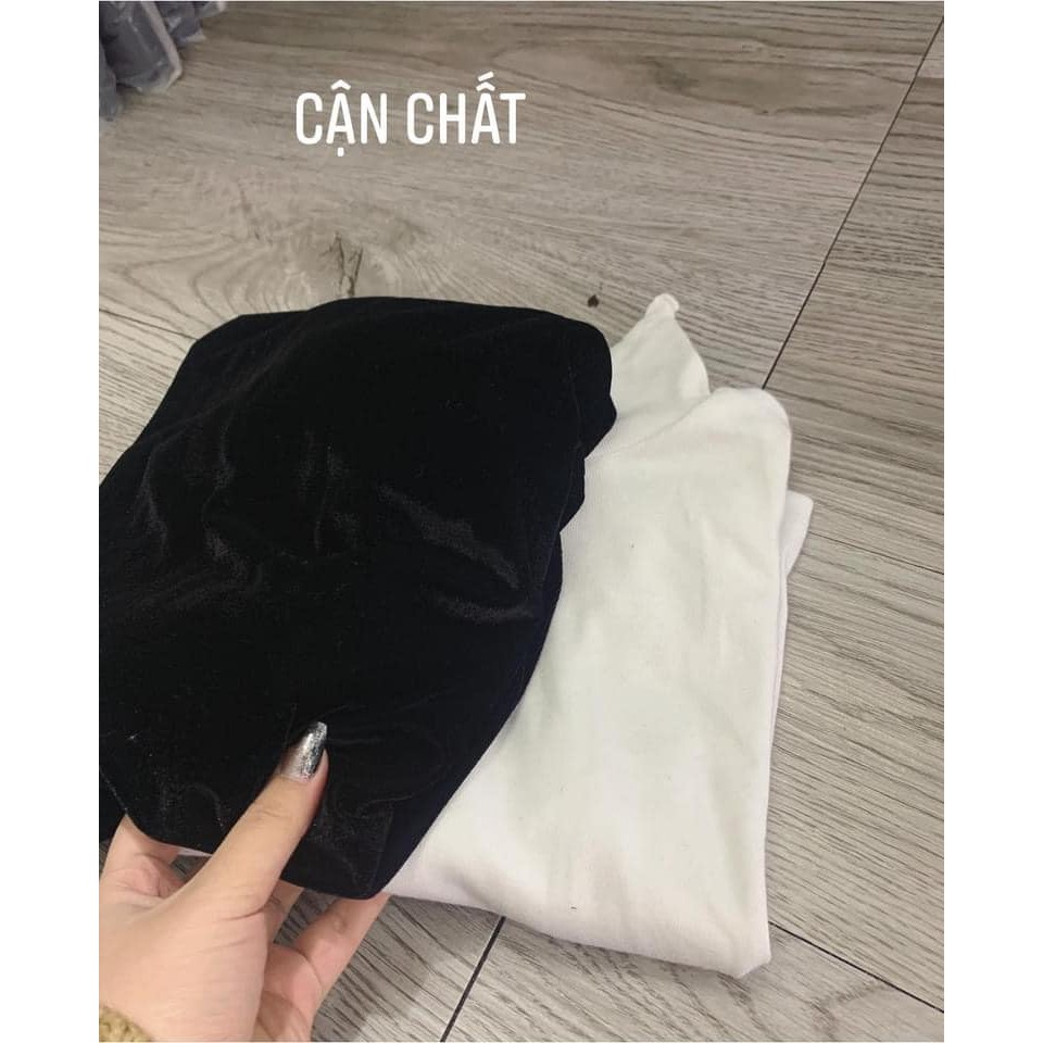 Set Yếm Nhung Và Áo Thun Body 🌺 Váy nhung nữ dáng suông kèm áo thun cổ lọ body style Korea SIÊU HOT 🌺 | BigBuy360 - bigbuy360.vn