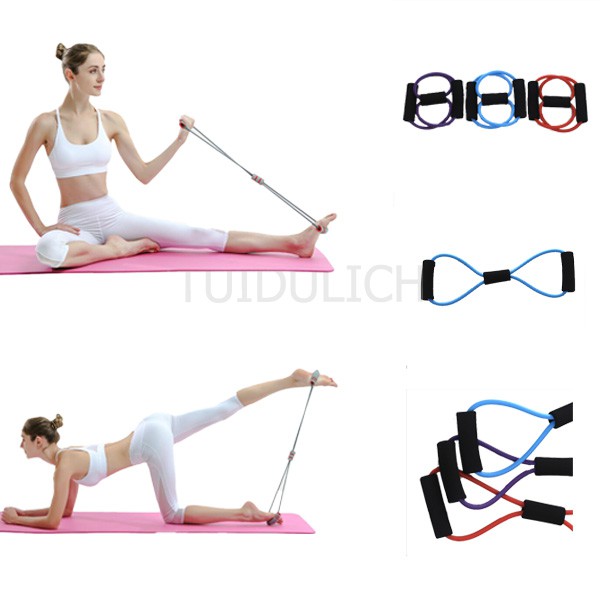 Dây tập Gym Yoga 8 kiểu ngực mông đùi tại nhà đàn hồi cao, thay thế dụng cụ phòng tập