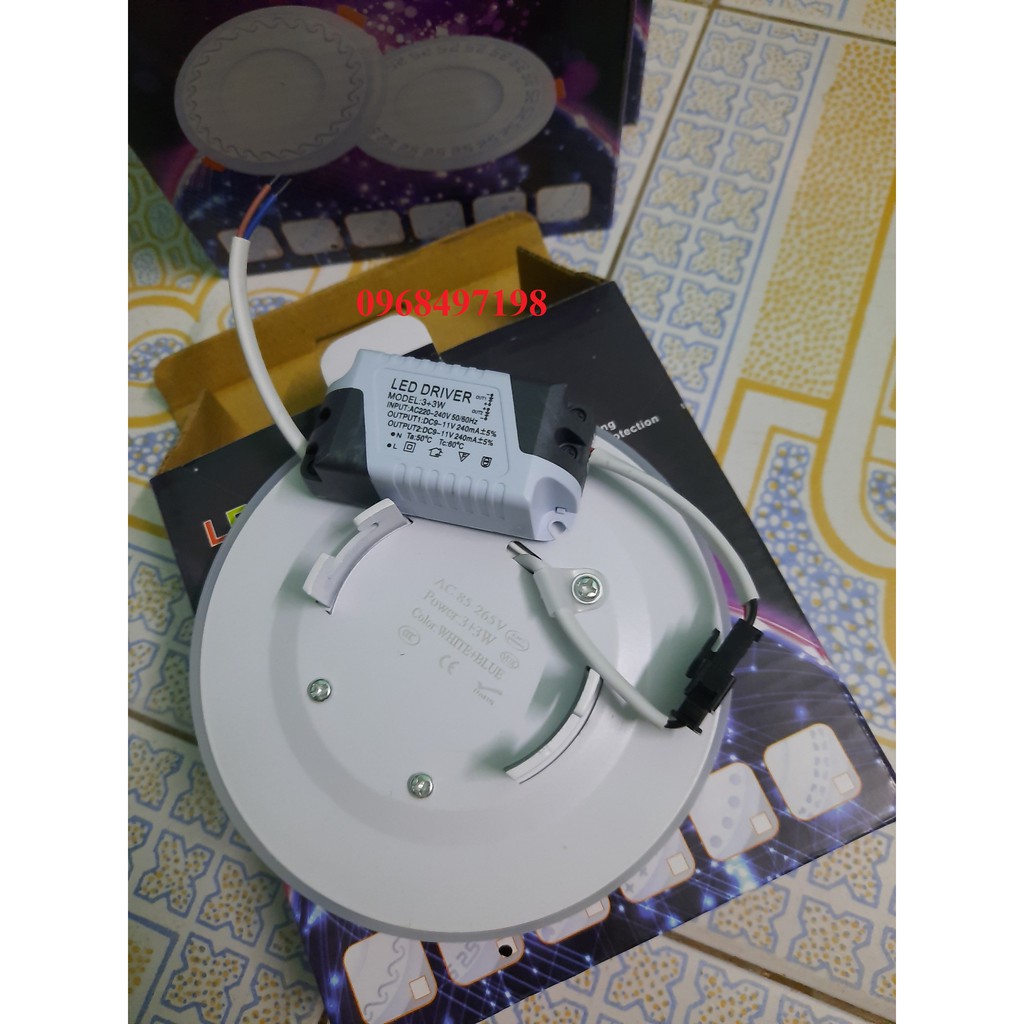 Đèn led âm trần mỏng 3 chế độ ánh sáng - Âm trần 3+3 (6w) Đổi màu xanh lá | BigBuy360 - bigbuy360.vn