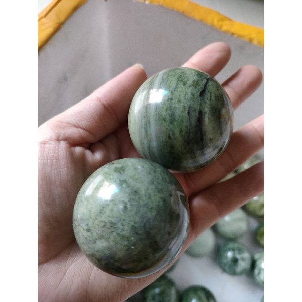 Cặp Bi Đá Spentine Để Lăn Tay Cực Tốt