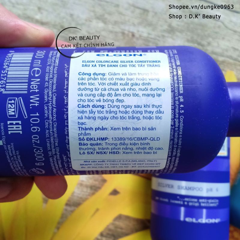 (Elgon)Gội Xả Tím Khử Vàng Giữ Màu Cho Nền Tóc Sáng, Gội Xanh Elgon Khử Cam Đỏ Giữ Màu Rêu | BigBuy360 - bigbuy360.vn