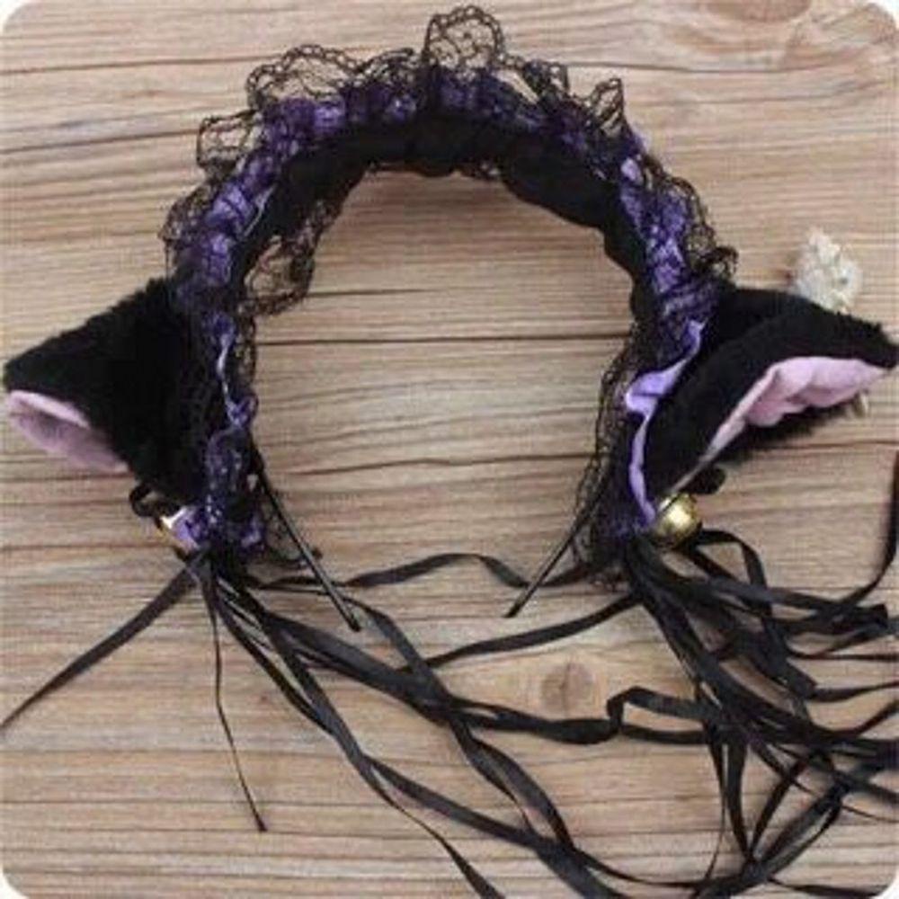QQMALL Băng đô cài tóc rửa mặt Đính Chuông Hóa Trang Lolita Dễ Thương Cho Nữ