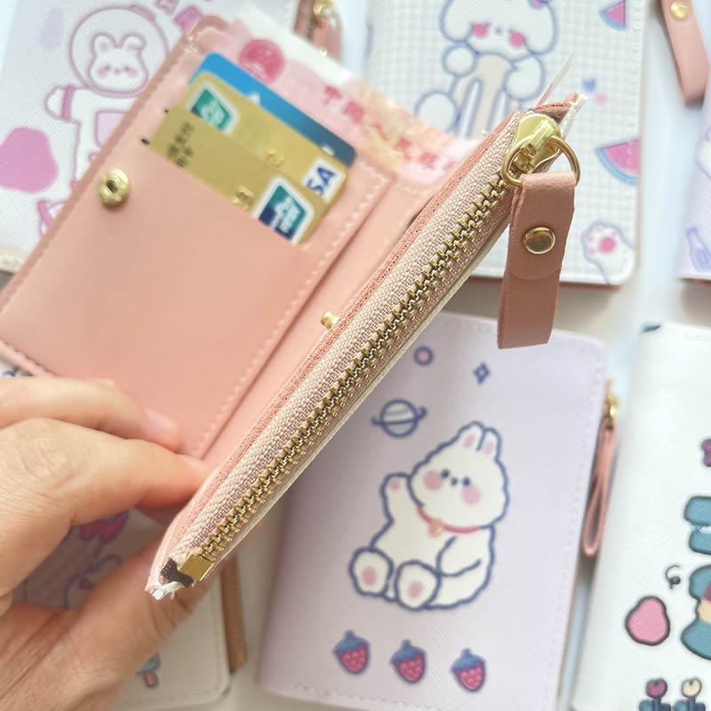 Ví Ngắn Nữ Có Khóa Kéo Hoạt Hình Cute