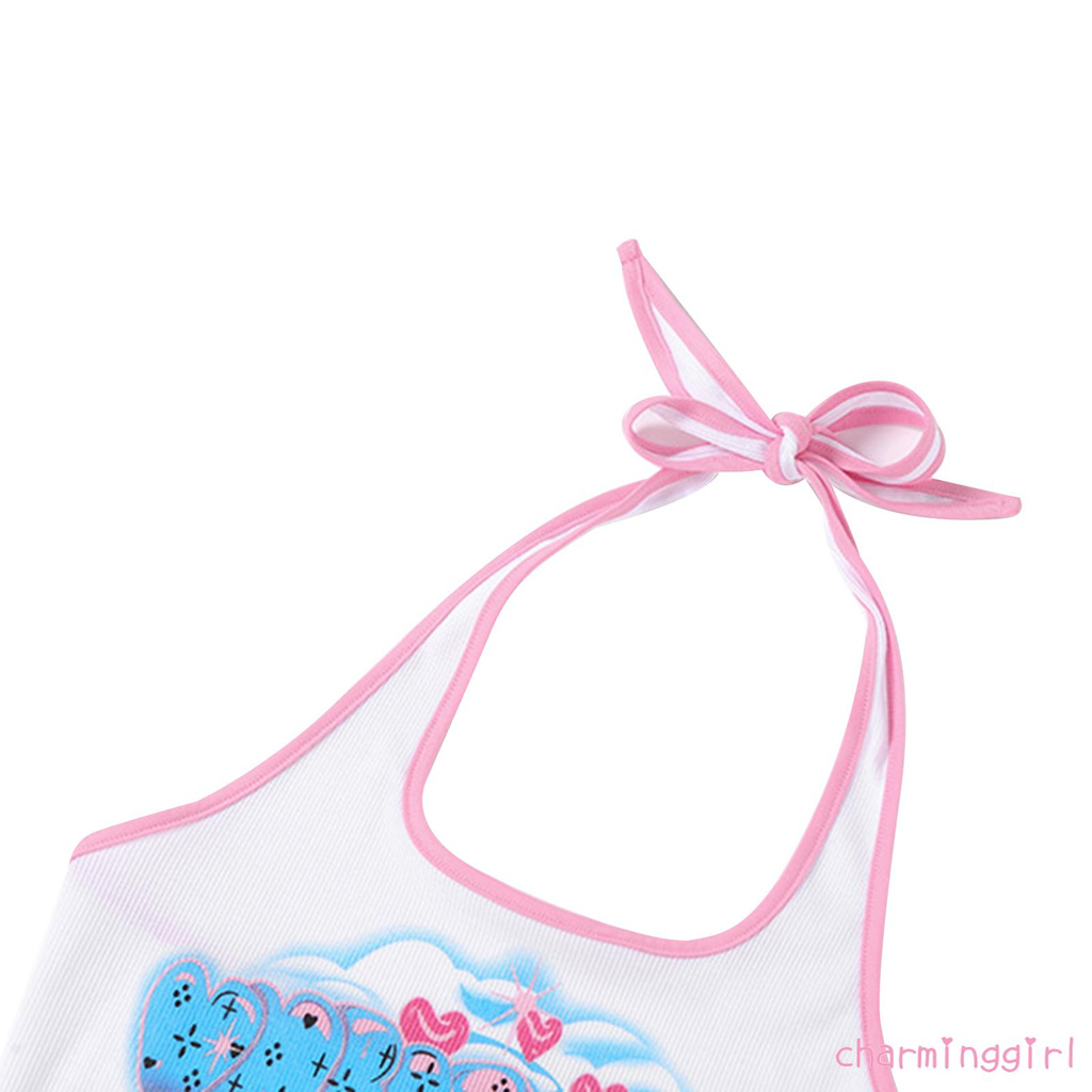 Áo Croptop Không Tay In Chữ Phối Dây Rút Ngọt Ngào Cho Nữ | BigBuy360 - bigbuy360.vn