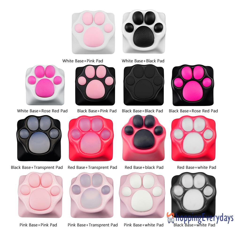 【sv】 3D Silicone Cat Paw Pad Aluminum Alloy Base Keycap for Mechanical Keyboards