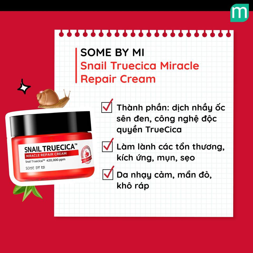 Kem Dưỡng Some By Mi Snail Truecica Miracle Repair Cream 60G