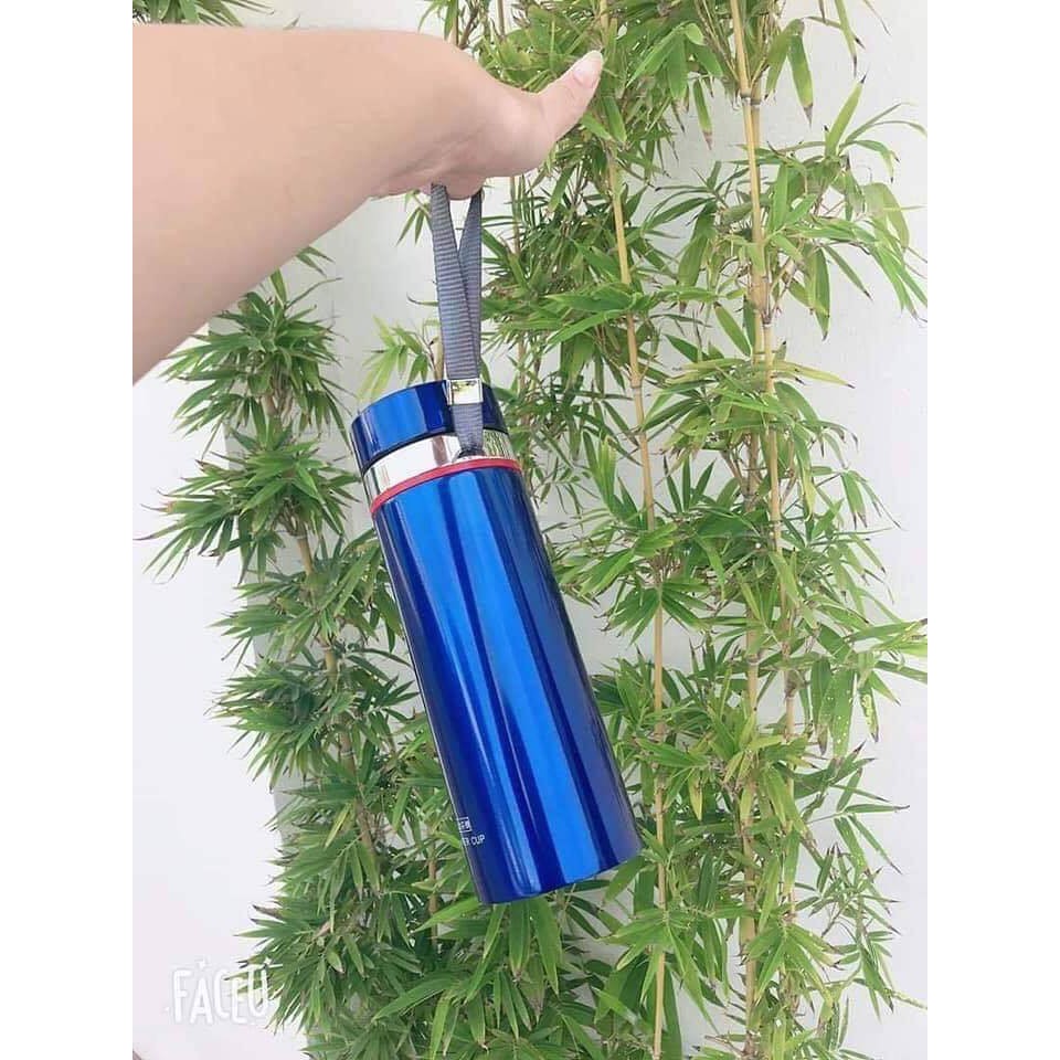 [Hàng Chính Hãng] Bình phích inox giữ nhiệt nóng, lạnh, 1000ml, có tấm lưới  lọc, có quai dây đeo tiện dụng miDoctor