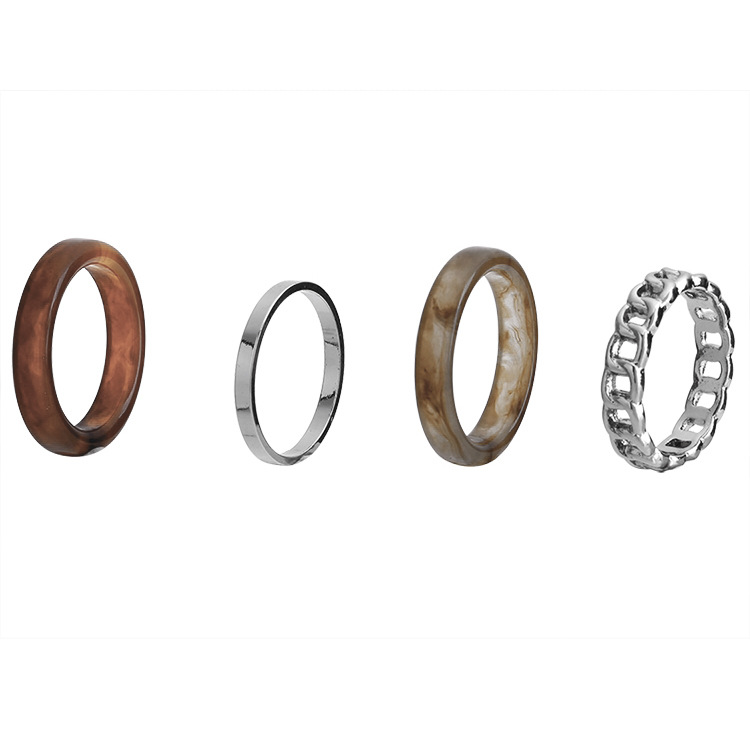 Bộ Nhẫn Nhựa Resin Đơn Giản Thời Trang Cá Tính