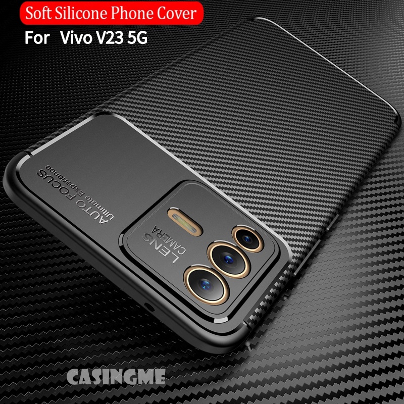 Ốp Điện Thoại Sợi Carbon Mỏng Chống Sốc Cho Vivo V23 5G V23E VivoV23 V 23 23E VivoV23E 4G 5G 5 G