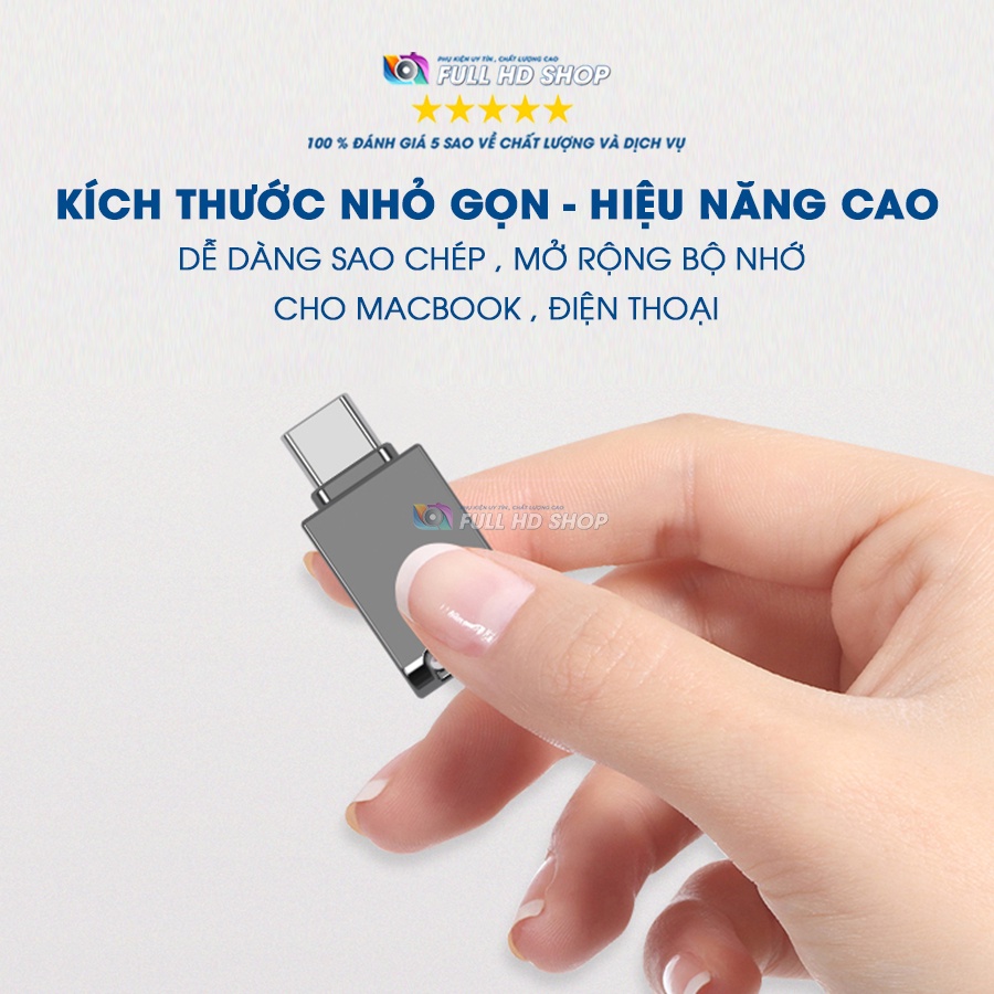 USB Type C 64Gb Tốc Độ Cao - Dùng cho các thiết bị có cổng Type C - Bảo hành lỗi 1 đổi 1 - Full HD Shop Mã HD10