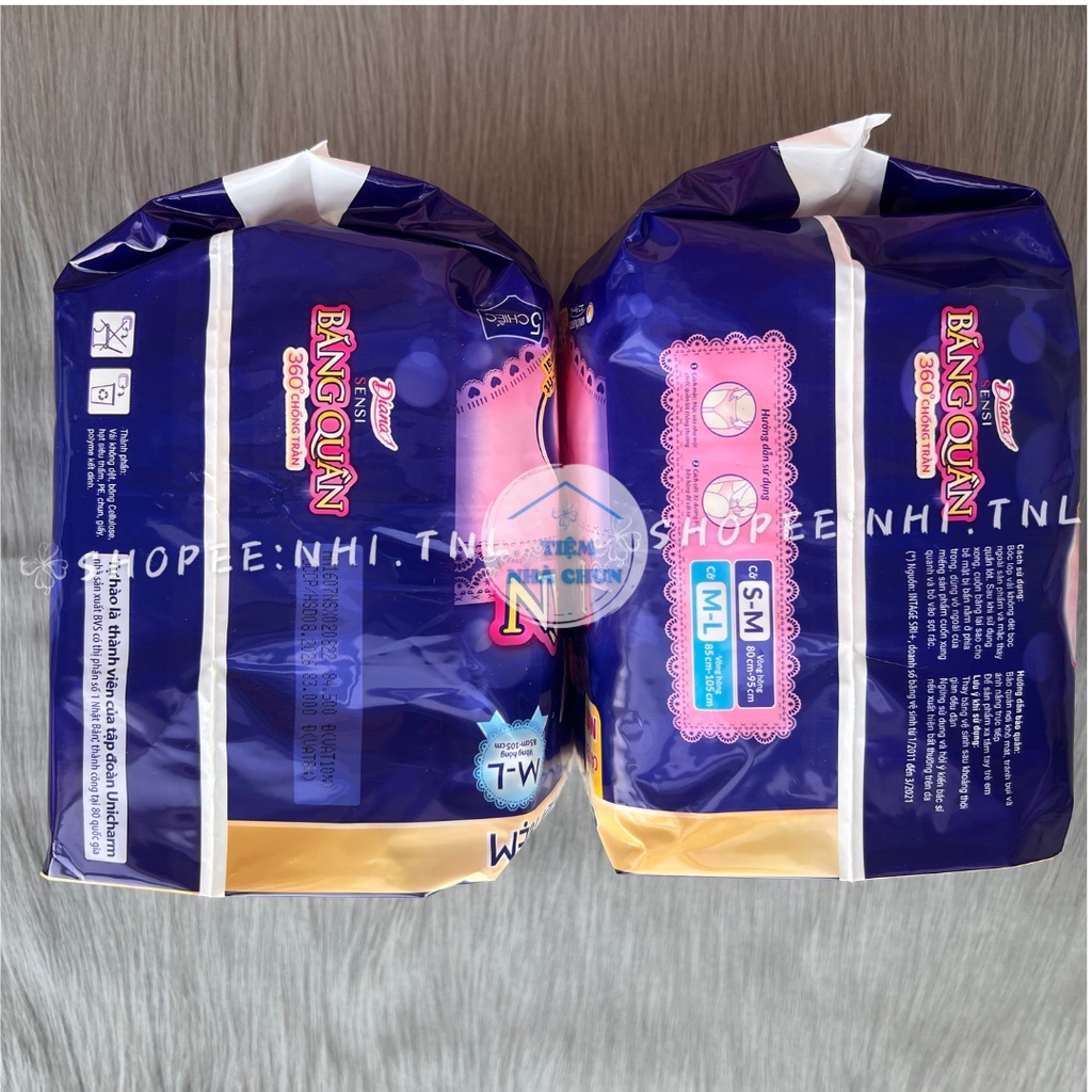 Băng Vệ Sinh Ban Đêm Dạng Quần  Diana Sensi Size M - L Gói 5 Miếng