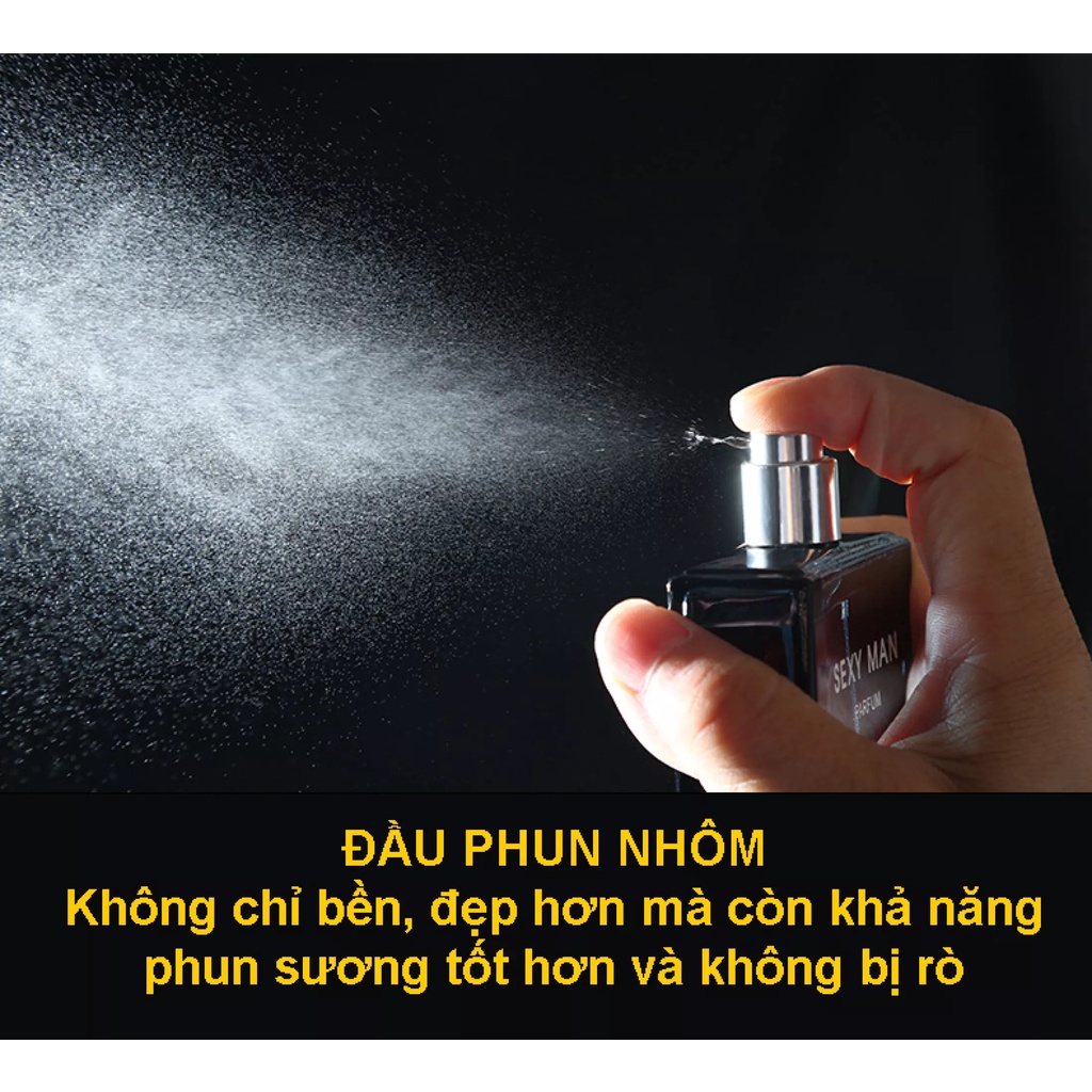 Nước Hoa Nam Mini Chính Hãng Sexy Man Thơm Lâu Nam Tính, Mạnh Mẽ, Hương Thơm Nhẹ Nhàng, Quyến Rũ, Thể Tích 55ml