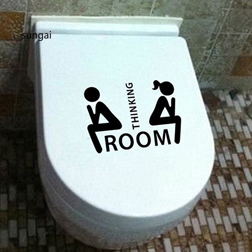 Miếng dán hình người phụ nữ đang dán trang trí toilet , nhà tắm