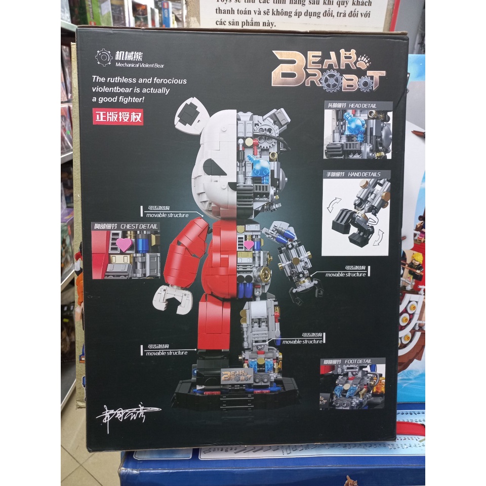 Bộ xếp hình - Wan gao 188001 Lắp ráp mô hình chú gấu Bear người máy robot