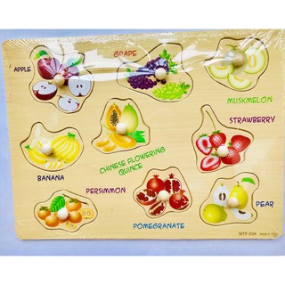 Bảng núm gỗ_Đồ chơi Lắp ráp bằng Núm gỗ cho Bé(23x30x0.5cm )