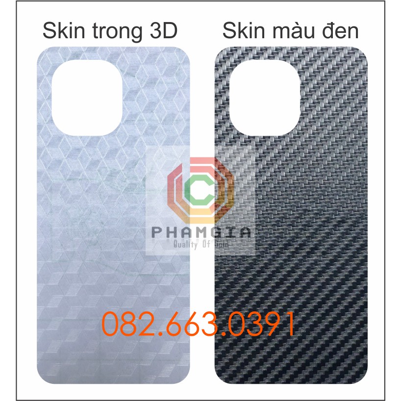 Miếng dán mặt lưng skin carbon Xiaomi Mi 11