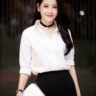 Áo sơ mi nữ trắng/Freeship từ 150k/Somi trắng không nhăn