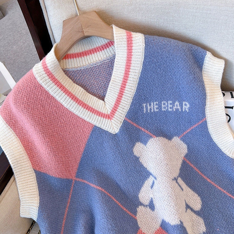 Áo Len Không Tay Cỡ Lớn Thiết Kế Dễ Thương Thời Trang Mùa Thu Dành Cho Nữ