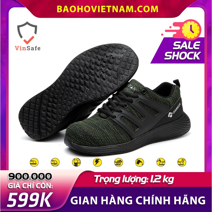 [Xả kho rẻ vô địch]Giày bảo hộ lao động dáng thể thao siêu thoáng JK602 K2 chính hãng siêu bền mũi thép chống đinh